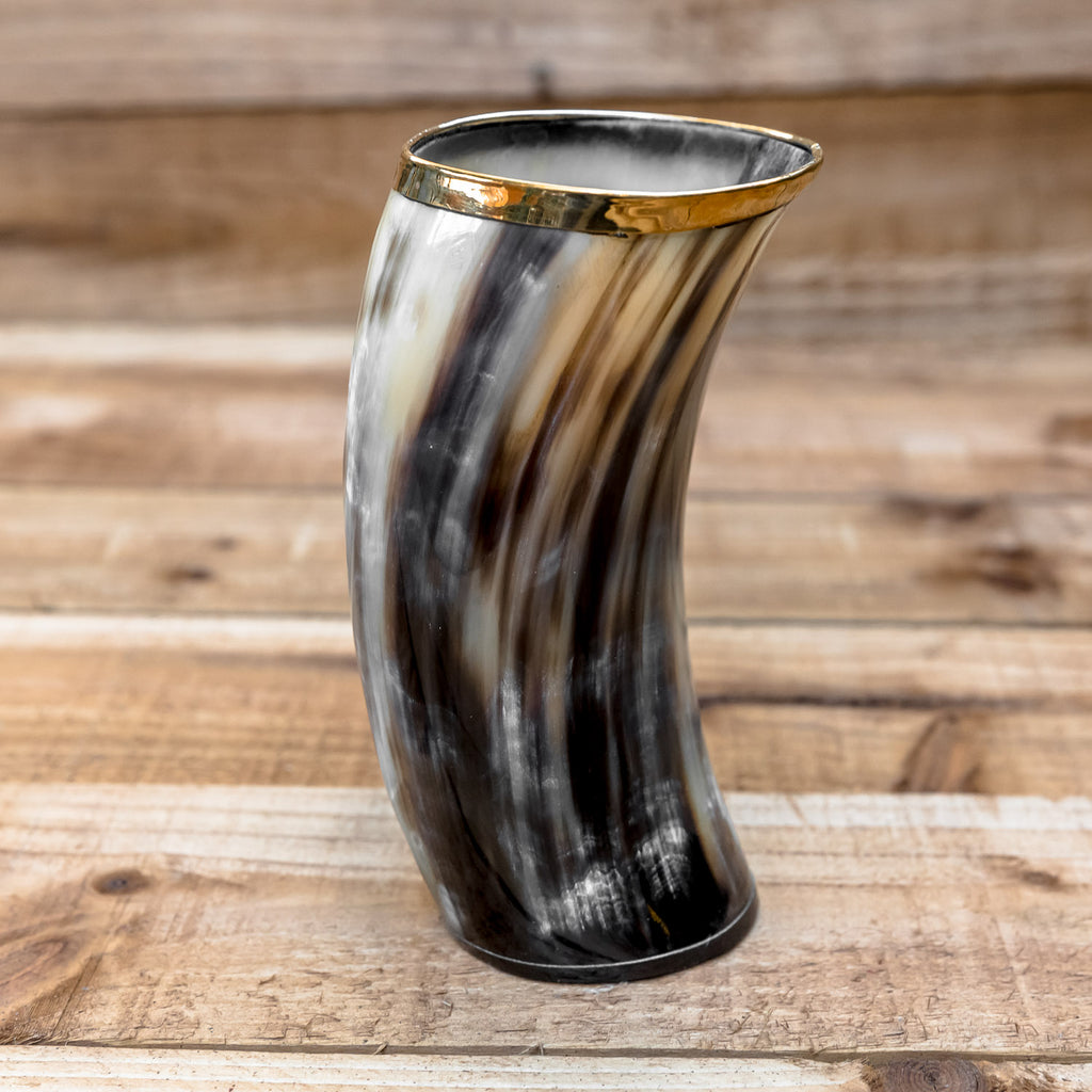 skullvikings norse larp larping game of thrones hand made gold brass rim cup uk