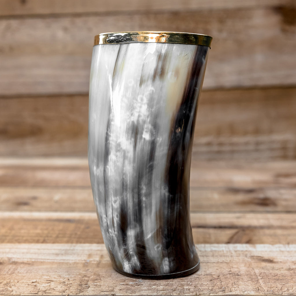 skullvikings norse larp larping game of thrones hand made gold brass rim cup uk