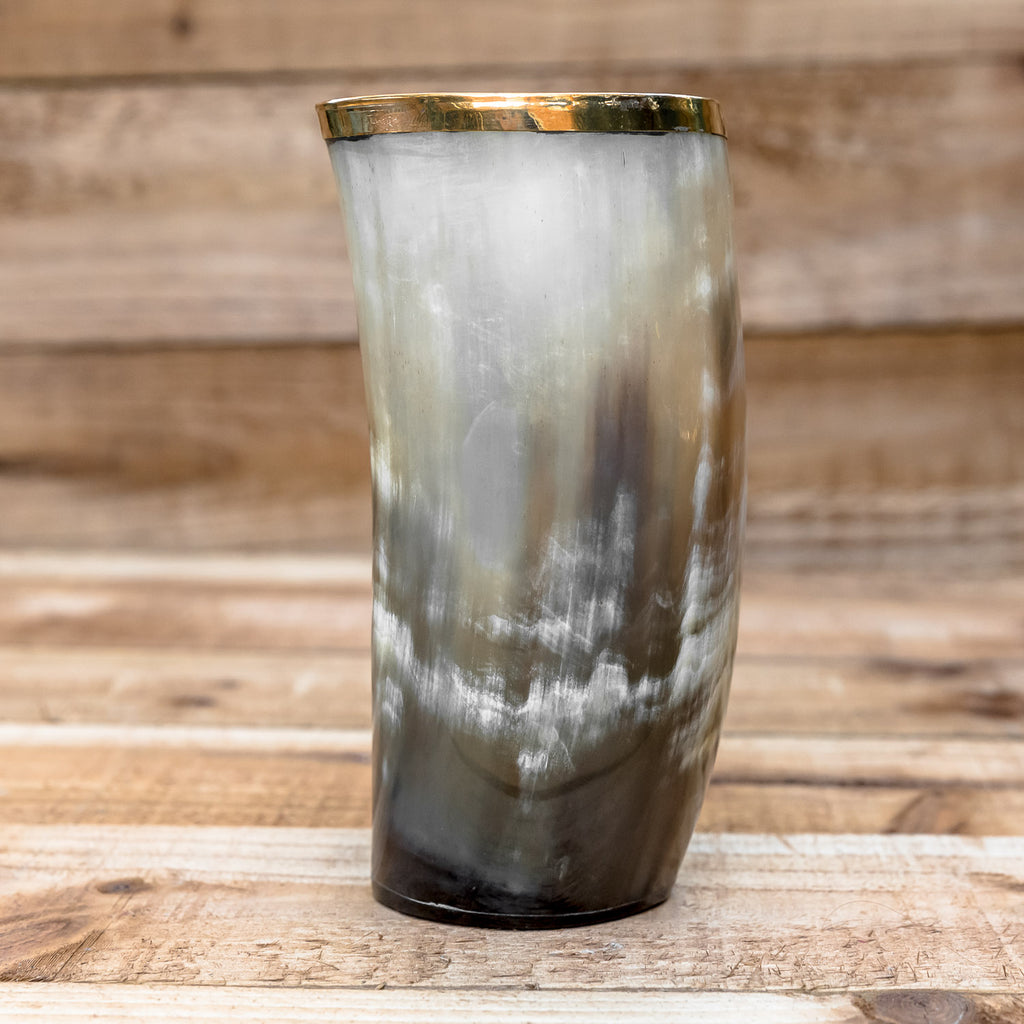 skullvikings norse larp larping game of thrones hand made gold brass rim cup uk