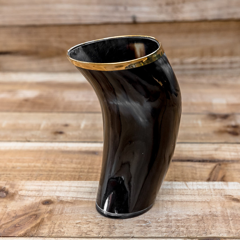 skullvikings norse larp larping game of thrones hand made gold brass rim cup uk