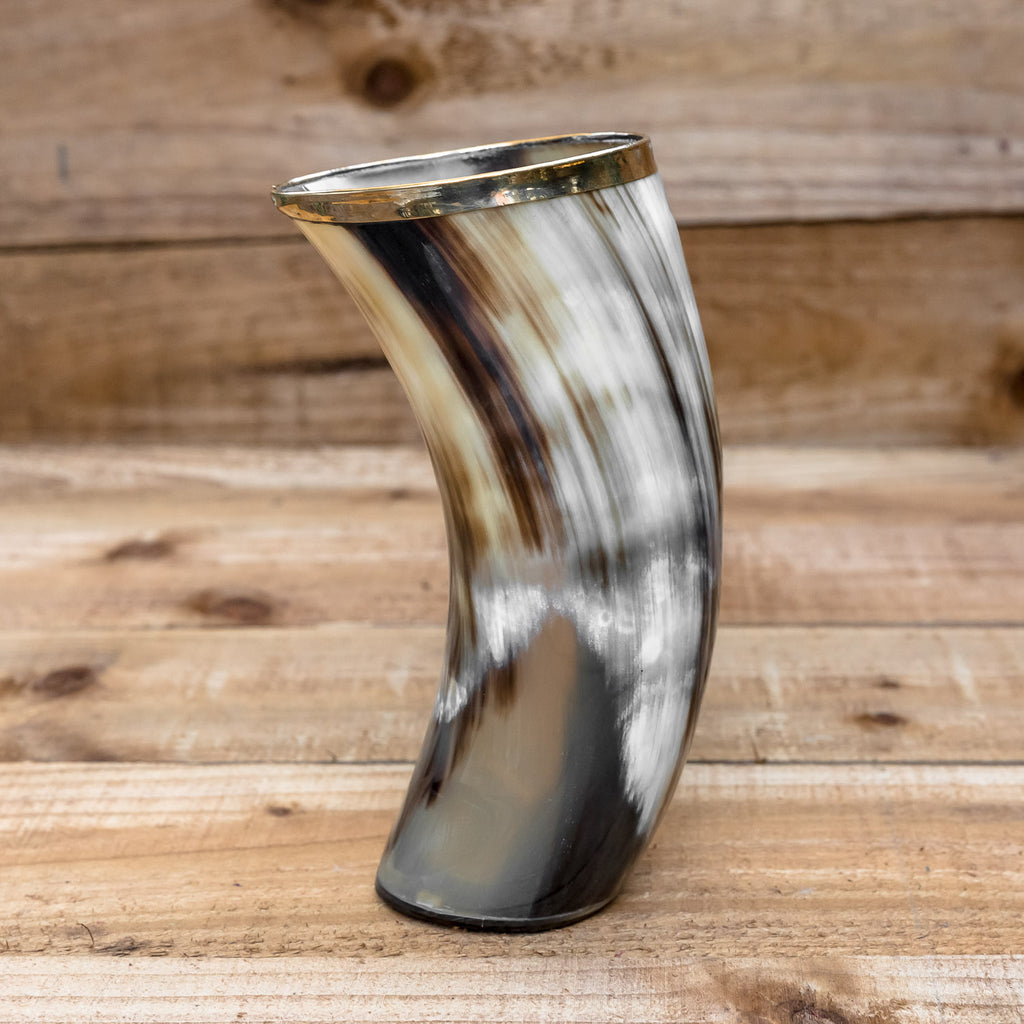 skullvikings norse larp larping game of thrones hand made gold brass rim cup uk