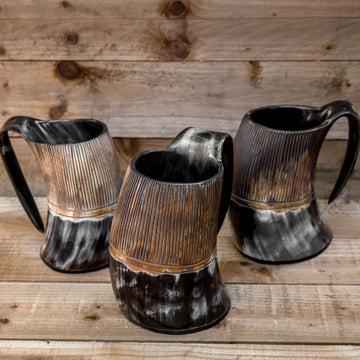 skullvikings viking norse larp larping game of thrones regular hand crafted natural viking drinking horn tankard mug