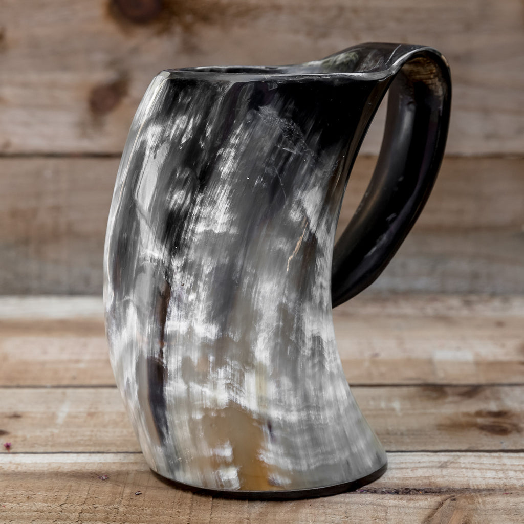 skullvikings viking norse larp larping game of thrones regular polished hand made natural viking drinking horn tankard mug