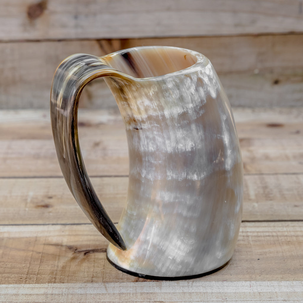 skullvikings viking norse larp larping game of thrones regular polished hand made natural viking drinking horn tankard mug