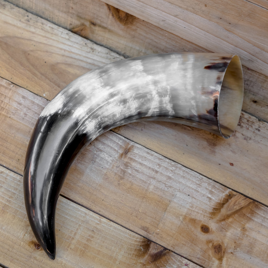 skullvikings viking norse larp larping game of thrones regular polished hand made natural viking drinking horn uk