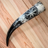 Helm of Awe Carved Out Drinking Horn