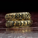 Bronze Raven Headed Rune Ring