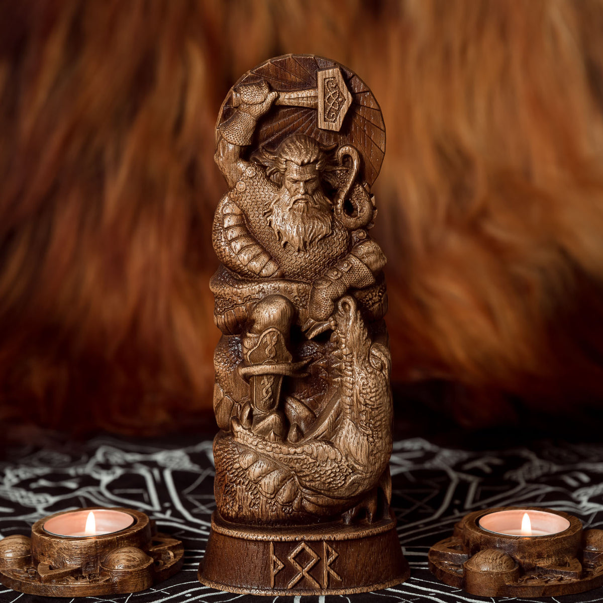 Thor Wood Carving / Statue – Skullvikings