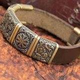 Bronze Tree of Life Mammen Charm Leather Cuff