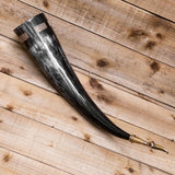 Jarl Drinking Horn with Bronze fittings