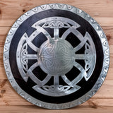 skullvikings viking round shield with steel fittings for reenactment display or larp