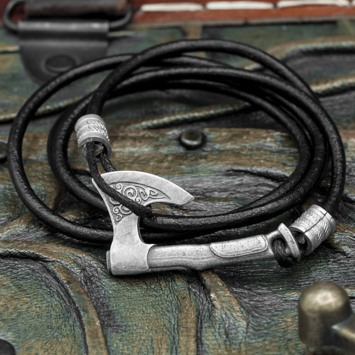 Mens Axe Viking Bracelet Irish Knot Hatchet Handmade Braided Multilayer  Leather Pirate Bracelet For Male Hand Jewelry | Fruugo TR